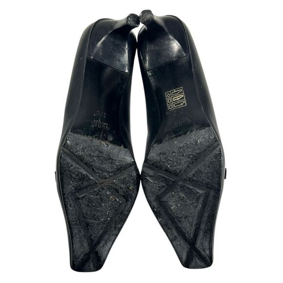 Gucci Size Sz 7 Leather Black Authentic w/ Serial# Slip-On Heel Pumps Size 37C I - Picture 7 of 12